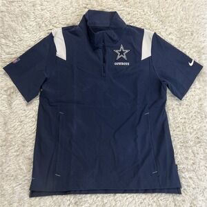 Nike On Field Apparel Dallas Cowboys Short Sleeve Windbreaker Jacket Size Large